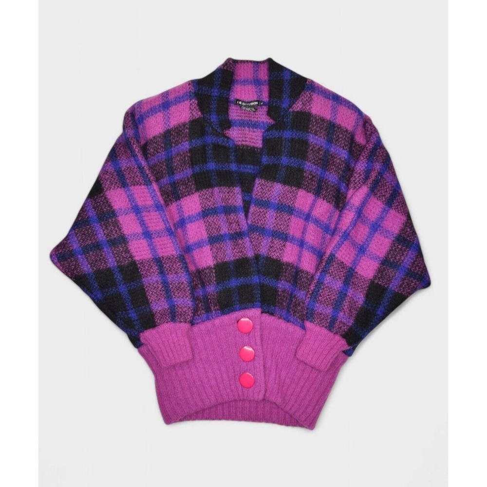 IB Diffusion Sweater Womens L Wool Mohair Oversized Cardigan Chunky Knit Pink